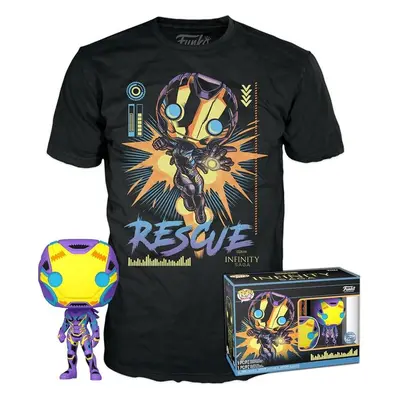 Funko POP! & Tee: Marvel Blacklight - Rescue Černá