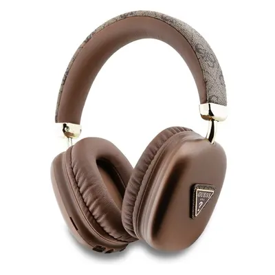 Guess PU Leather 4G Triangle Logo Bluetooth Stereo Headphone hnědé