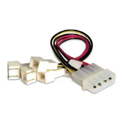 Akasa redukce 4-pin PSU molex na 4x 3-pin fan