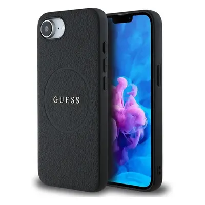 Guess PU Grained Classic Logo MagSafe kryt iPhone 16e černý