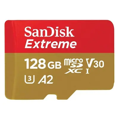 SanDisk micro SDXC karta 128GB Extreme Action Cams and Drones + adaptér SDSQXAA-128G-GN6AA