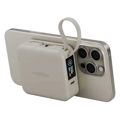 ENERGEA MagPac Mini Plus MagSafe powerbanka s kabelem, 10000mAh, béžová