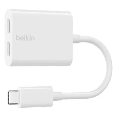 Belkin RockStar USB-C redukce pro napájení + audio, bílá