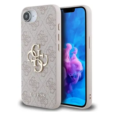 Guess PU 4G Metal Logo kryt iPhone 16e růžový