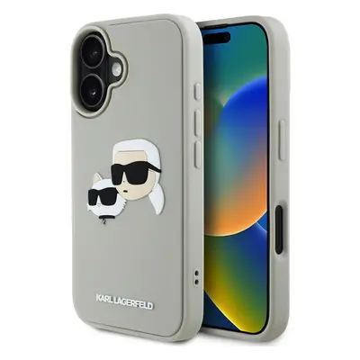 Karl Lagerfeld 3D Rubber Double Heads kryt iPhone 16 béžový