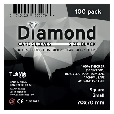 TLAMA games Obaly na karty Diamond Black: Square Small (70x70 mm)