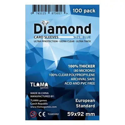 TLAMA games Obaly na karty Diamond Blue: European Standard (59x92 mm)