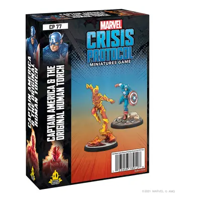 Atomic Mass Games Marvel Crisis Protocol Captain America & Original Human Torch