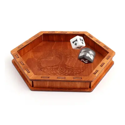 Myší Doupě Dice Tray - Dřevěný mořený (Strom)