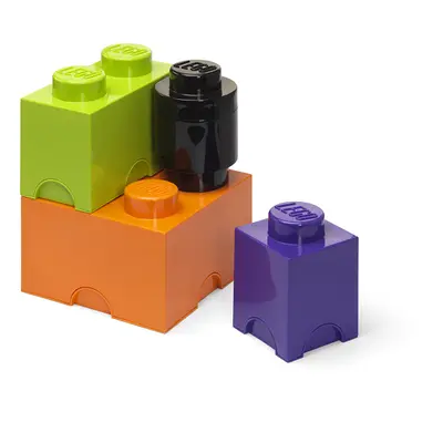 LEGO Storage LEGO úložné boxy Multi-Pack 4 ks - fialová, černá, oranžová, zelená