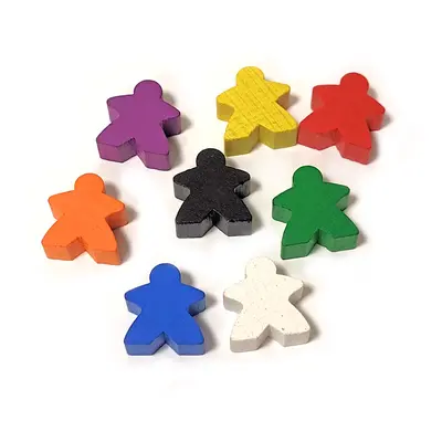 TLAMA games Dřevěné figurky klasický meeple 16 mm (20 ks) Barva: Mix barev