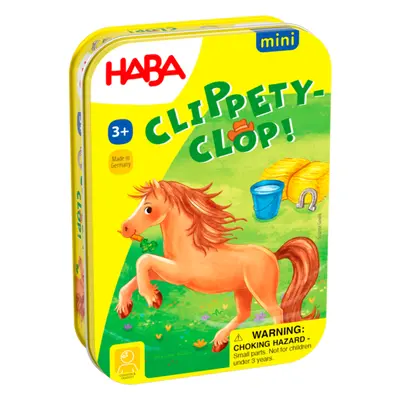 Haba Mini hra v kovové krabici Hop! Hop! Koník