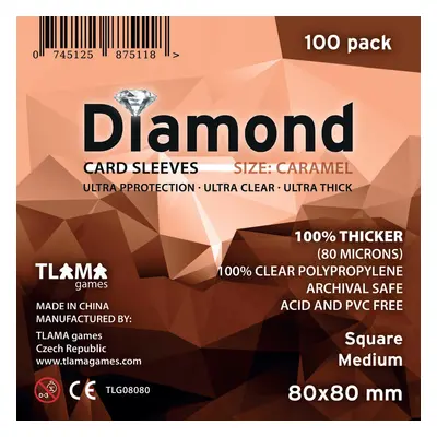 TLAMA games Obaly na karty Diamond Caramel: Square Medium (80x80 mm)