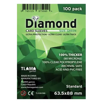 TLAMA games Obaly na karty Diamond Green: Standard (63,5x88 mm)