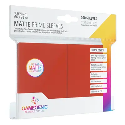 Gamegenic Matte Prime Sleeves Red (100 obalů) - Obaly na karty