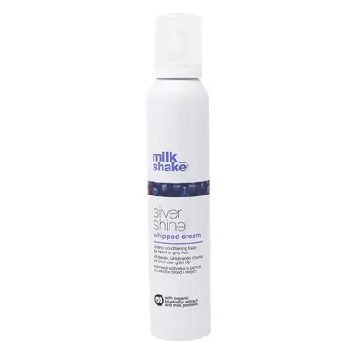 MilkShake Silver Shine Whipped Cream - fialová výživná pěna pro blond vlasy, 200 ml