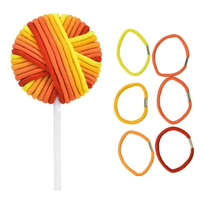 KIEPE Hair Tie Lollipops - gumičky do vlasů ve tvaru lízátka oranžovo-žluté, 24 ks