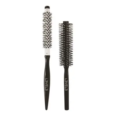 L3VEL3 Round Brush Set - set kartáčů na foukání vlasů, 2ks