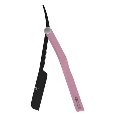 L3VEL3 Milly Blade - břitva na vyměnitelné žiletky, poloviční čepel Black/Feirce Pink - růžově č