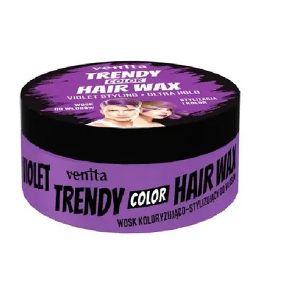 Venita Trendy Hair Wax Ultra Hold - barevný vosk na vlasy, ultra držení, 75 g Violet - fialový