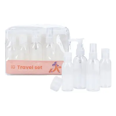 ILU Travel Set Bottles - prázdné cestovní lahvičky + nádobka + aplikátor