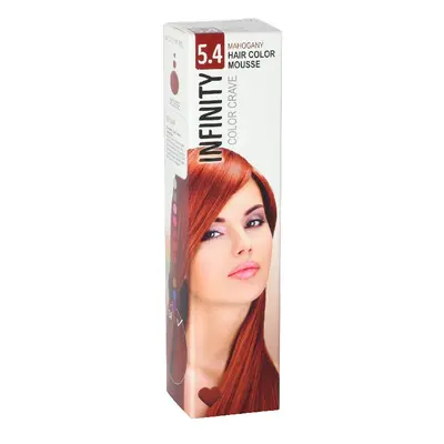 Elyseé Infinity Hair Color Mousse - barevná pěnová tužidla, 75 ml 5.4 Mahogany - mahagon