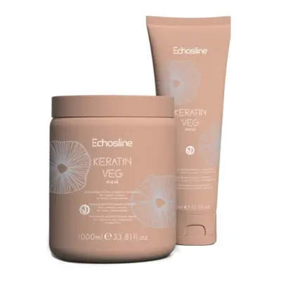 Echosline Keratin VEG Mask - maska pro barvené a chemicky ošetřované vlasy, 300 ml