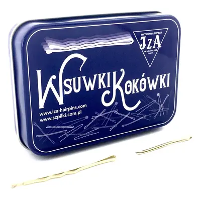 JZA P-024/0621 sponky do vlasů 20 ks profilované s kuličkou, 6 cm + 20 ks hladké, 4 cm v kovové 