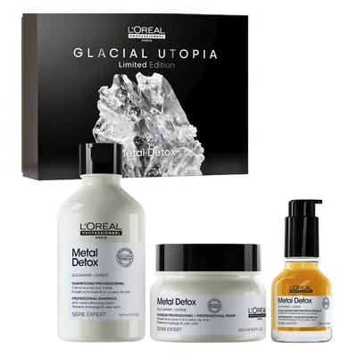 L&#039;Oréal Professionnel Metal Detox Trio - šampon, 300 ml, maska, 250 ml, olej, 50 ml - set p