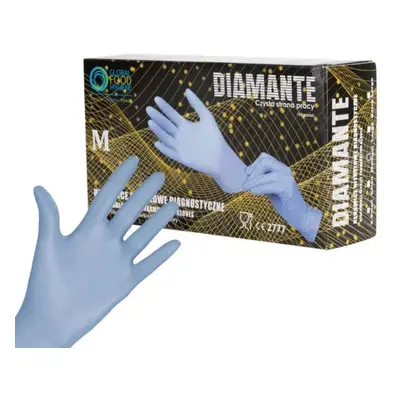 DIAMANTE Disposable Nitrile Gloves - bezpudrové nitrilové rukavice, 100 ks L - Large - modré