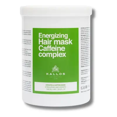 Kallos Energizing Hair Mask Caffeine Complex - maska na vlasy s keratinem a kofeinem, 1000 ml