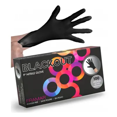 Framar GLV Nitrile Gloves PowderFree - bezpudrové nitrilové rukavice, 100 ks GLV-BO-MED Blackout