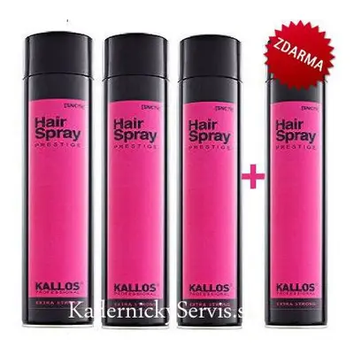 AKCE: 3+1 Kallos Prestige Extra Strong HairSpray - extra silně tužící lak na vlasy, 750 ml