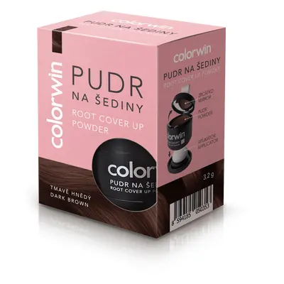 Colorwin Root Cover Up Powder - pudr na šedivé vlasy a odrosty, 3,2g Dark Brown - tmavě hnědý