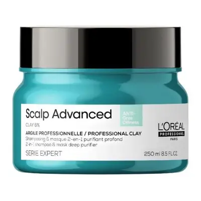 L&#039;Oréal Scalp Advanced Anti-Gras Oiliness 2in1 Clay Mask - 2v1 jílová maska na vlasy, 250 m