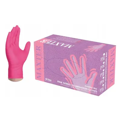 Nitrile Powder Free MAGENTA Gloves - tmavě růžové rukavice bezpudrové, nitrilové, 100 ks (zn.Max