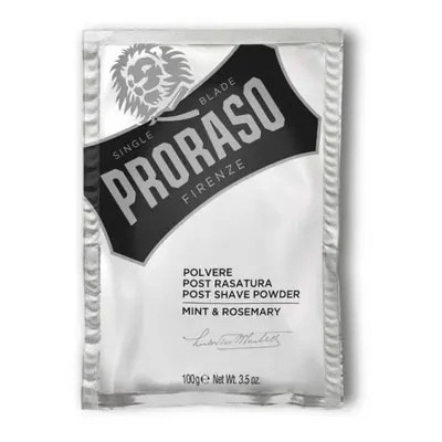 Proraso Post Shave Powder Mint & Rosemary - uklidňující pudr po holení s vůní máty a rozmarýnu, 