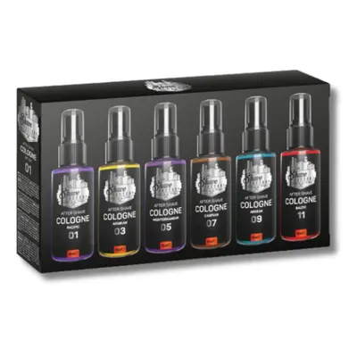 The Shave Factory Cologne Gift Set 01 - set kolínských vod po holení, 6 x 50 ml - černá krabička