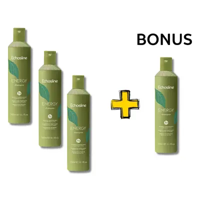 AKCE: 3+1 Echosline Energy Shampoo - posilující šampon proti padání vlasů, 300 ml