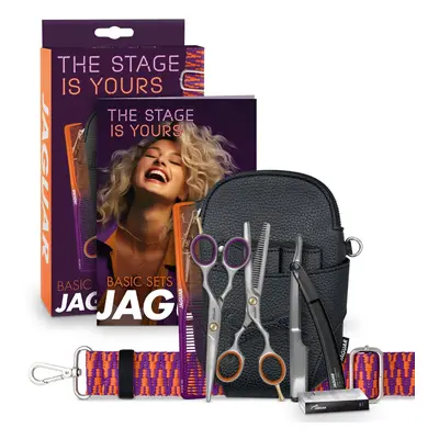 Jaguar Basic Set Relax Slice - set nůžek - klouzavý střih + efilační, břitva, hřeben s páskem (8