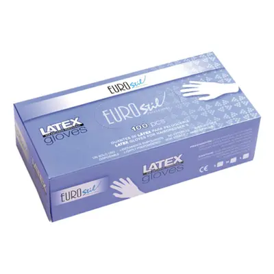 Eurostil Latex Gloves Powder Free - bezpudrové bílo-žluté latexové rukavice, 100 ks M - medium 0