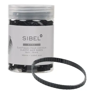 Sibel Hair Elastics - afro gumičky, 500 ks ø45 mm KYRA - černé