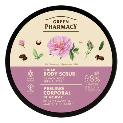 Green Pharmacy Sugar Body Scrub - cukrový tělový peeling, 200 ml Damask Rose ● Shea Butter - dam