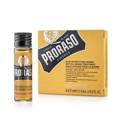 Proraso Hot Oil Beard Treatment ﻿Wood&Spice - horký olej na bradu, 4x17 ml