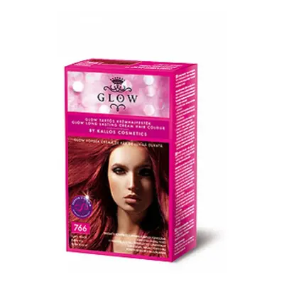 Kallos GLOW - barva pro domácí použití Kallos GLOW krém. barva rubín. červená č.766 40ml