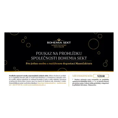 Prohlídka společnosti Bohemia Sekt s degustací Manufaktura - tištěná poukázka