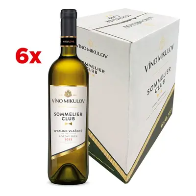 Víno Mikulov Sommelier Club Ryzlink vlašský 2023 pozdní sběr 6 ks - BLACK FRIDAY