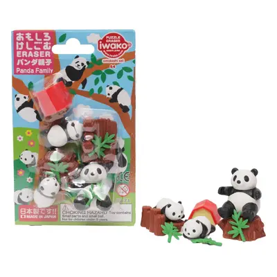 Iwako Gumy set - Panda Family (9 ks)