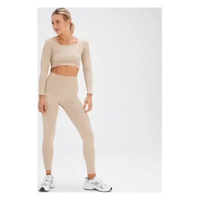 MP x Tatiana Seamless Long Sleeve Crop Top – Krémový - XS