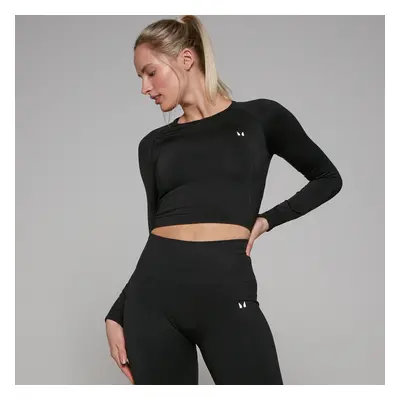 MP Dámský Shape Seamless Crop Top s Dlouhým Rukávem – Černý - XXS